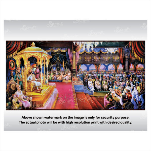 Chhatrapati Shivaji Maharaj Rajyabhishek Sparkle Laminated Photo Print (Without Frame) (VP-02)