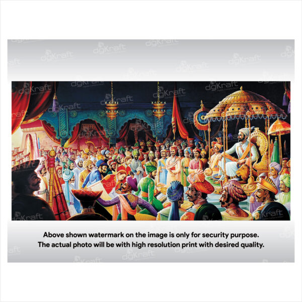 Chhatrapati Shivaji Maharaj Rajyabhishek Sparkle Laminated Photo Print (Without Frame) (VP-03)