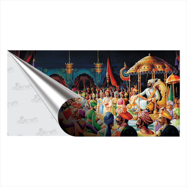 Chhatrapati Shivaji Maharaj Rajyabhishek Sparkle Laminated Photo Print (Without Frame) (VP-03) - Image 2