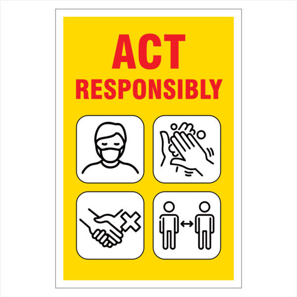 Coronavirus Poster (Covid-19 Safety Sign) - 100% Waterproof (VS-08)