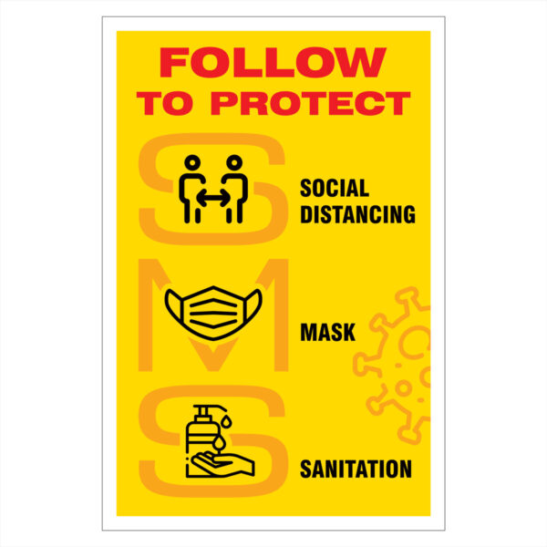 Coronavirus Poster (Covid-19 Safety Sign) - 100% Waterproof (VS-15)